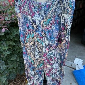 Anthropologie Vibrant Floral Patterned Trousers